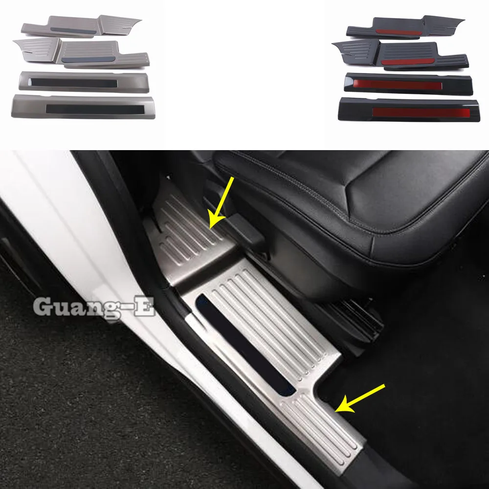 

Car Styling Stainless Steel Pedal Door Sill Scuff Plate Cover Inner Built Threshold 4pcs For Ford Explorer U625 2019 2020 2021