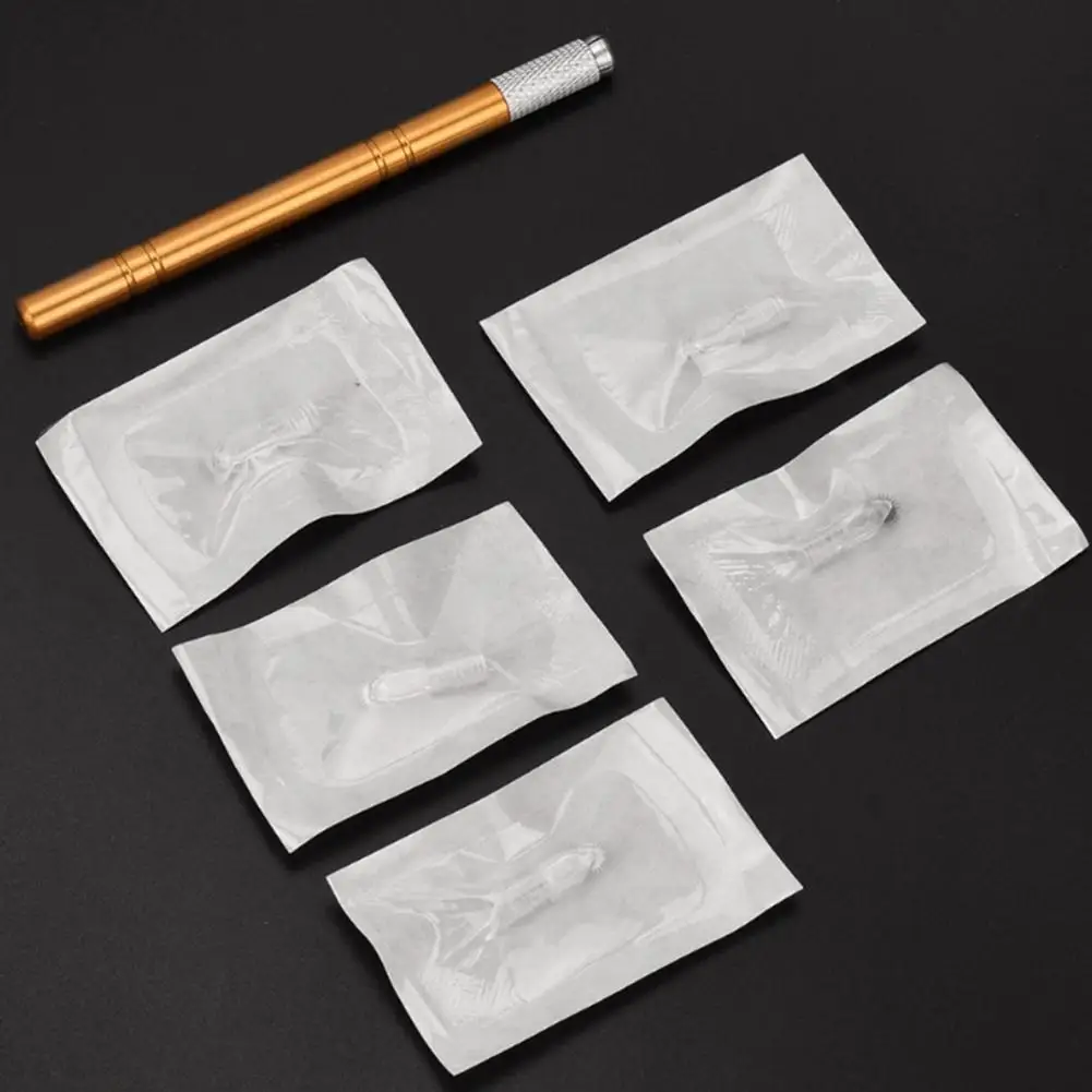 

BellyLady 5Pcs Gold Manual Pen Silver Head Spot Pen with 6.5MM Roller Eyebrow Needles Tattoo set