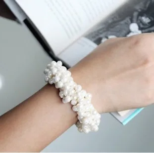 Fashion Creative New Pearl Girl Elasticity Hair Rope For Women Flower Rubber Korean Pop Headband Accessories Wholesale | Украшения и