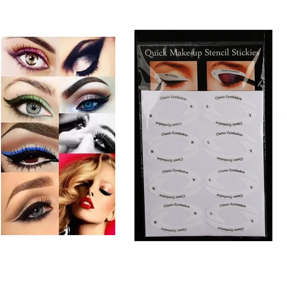 

4 Sheet Professional Eyeshadow Shield Eyeliner Stencils For Perfect Smokey Eyes Or Winged Tip Look Disposable Eye Makeup Pads