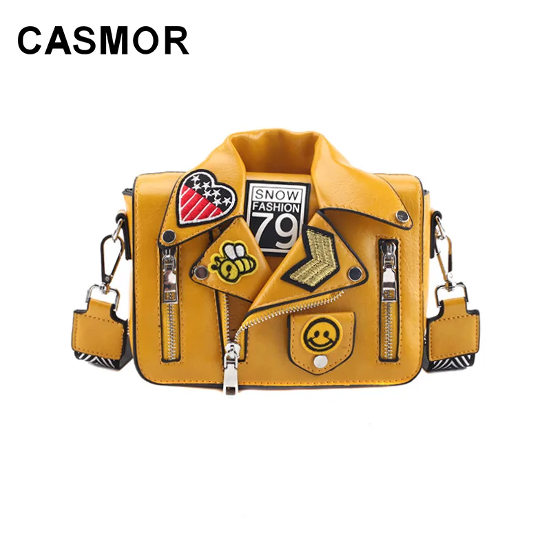 CASMOR Милая мини сумка мессенджер в форме куртки для женщин одежда стиле панк