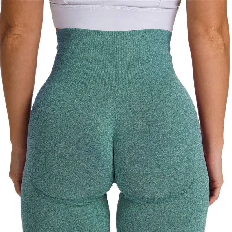 

Summer Women's High Waist Shorts Vital Solid Striped Seamless Yoga Shorts Sexy Biker Shorts Points Up Workout Gym Leggings