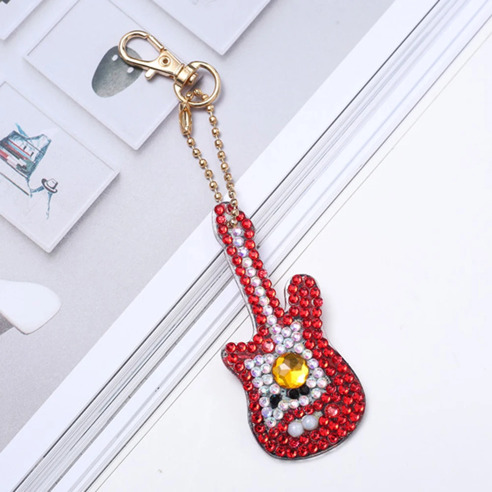 5 шт. DIY многообразный Алмазный брелок для ключей Подвеска гитары ключ с