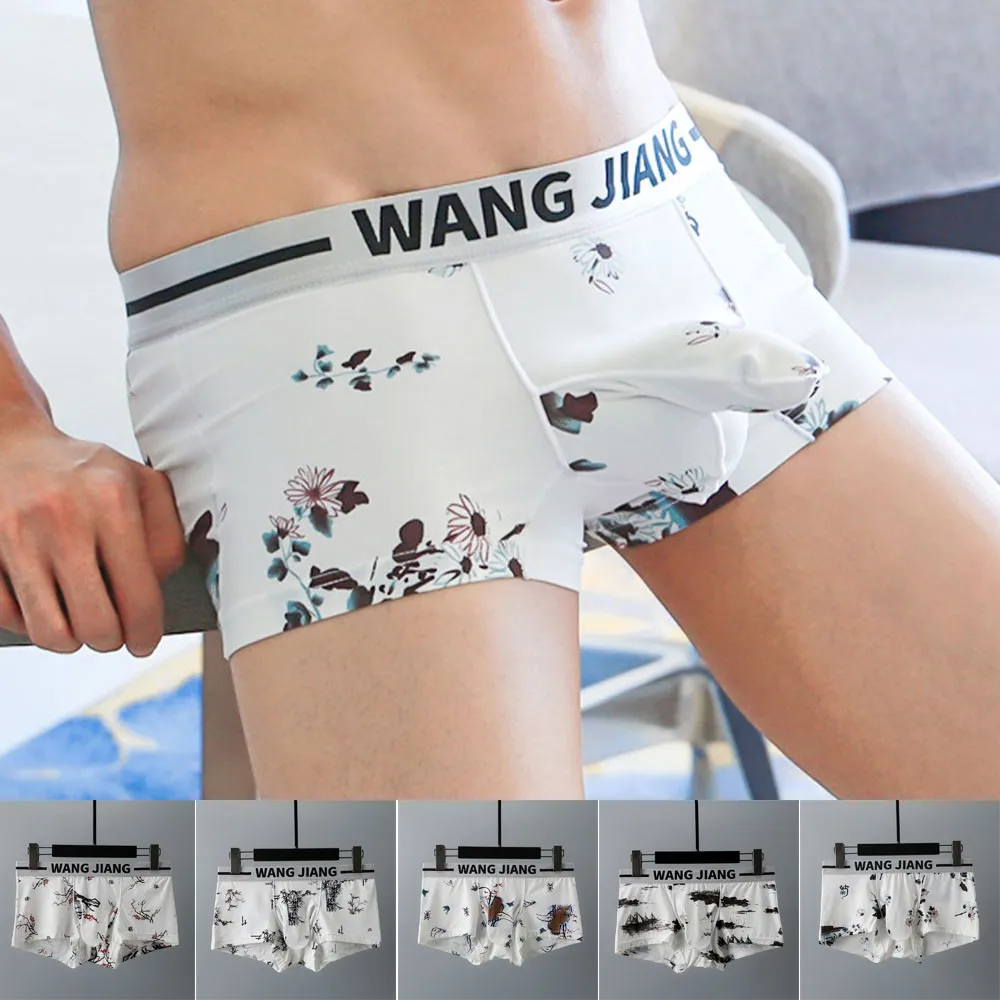 

Men's Underwear U Pouch Boxers Shorts Male Sexy Tangas Low Waist Underpants Stretchy Breathable Boxershorts U Bulge Cup Lingerie