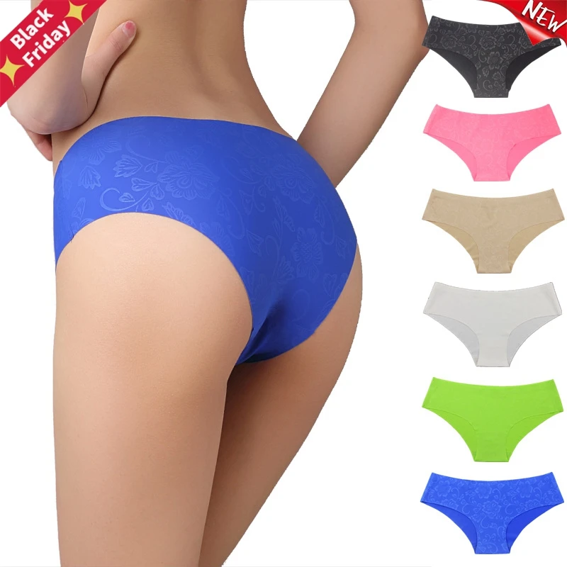

6pcs/lot Sexy DuPont Fabric Panties for Women Underwear Seamless Briefs Cheeky Knickers culotte femme Tanga Thong G String