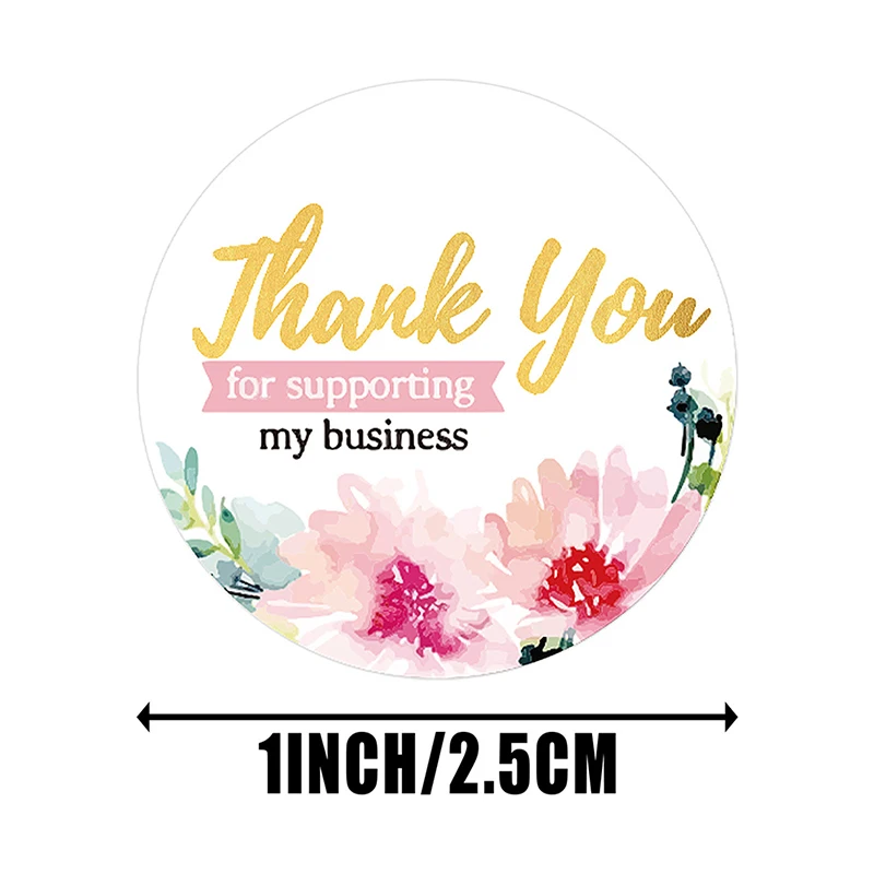 

500Pcs/Roll Handmade Flower Thank You Stickers Paper Label Stationery Decoration