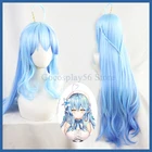 VTuber Hololive Yukihana Lamy парик градиентный синий для девочек Косплей Длинные прямые волнистые синтетические волосы ролевые игры бесплатно парик Кепка