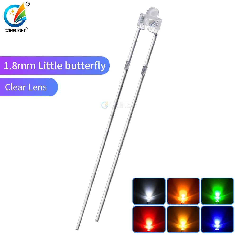 1000pcs/bag Small Butterfly Dip Led Diode Long Leg White Yellow Red Blue Green