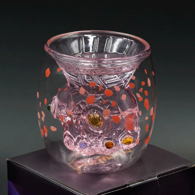 Стеклянная чашка Сакура 6 драгоценностей перчатка стеклянная с двойным дном для