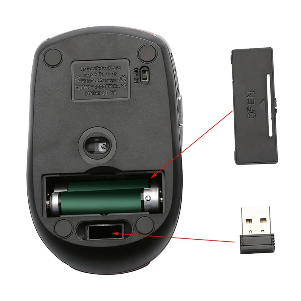 6 кнопок беспроводная мышь оптическая USB игровая Мыши для ноутбука ноутбук 2 4G