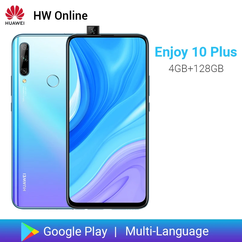 Huawei Enjoy 10 plus, 4 Гб, 128 ГБ, мобильный телефон, 6,59 дюймов, Android 9,1, Kirin 710F, Восьмиядерный, 48мп, с тройным объективом, смартфон, 4000 мАч, мобильный телефон