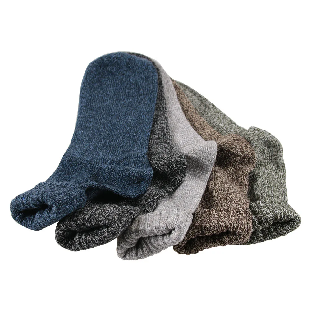 Носки мужские зимние однотонные мягкие теплые тёмные плотные длинные 5 пар |