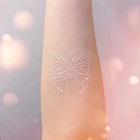 new craft white line butterfly waterproof fake tattoo stickers for women arm leg water transfer temporary tattos party decal