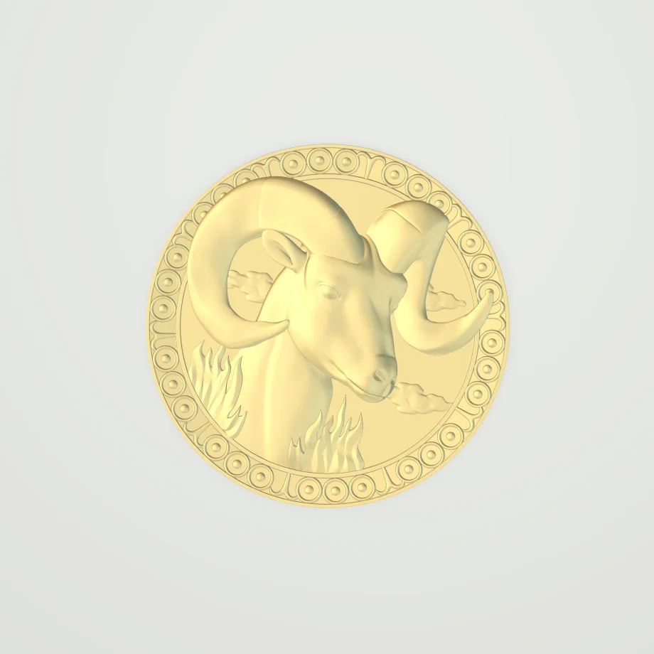 Знак зодиака Козерога рельеф STL формат ЧПУ резьба Aspire ArtCAM Type3 дизайн 3D файл |