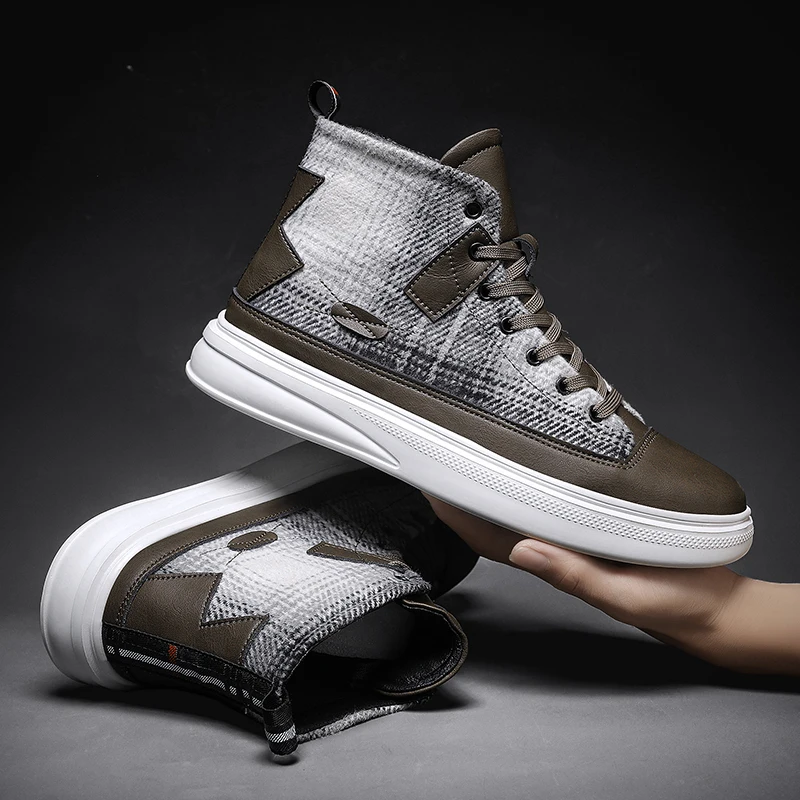 

Maden Retro Winter Shoes Men Boots Desert High Top Boot Casual Vintage Street Cool Shoe Winter Brown Leather Shoes