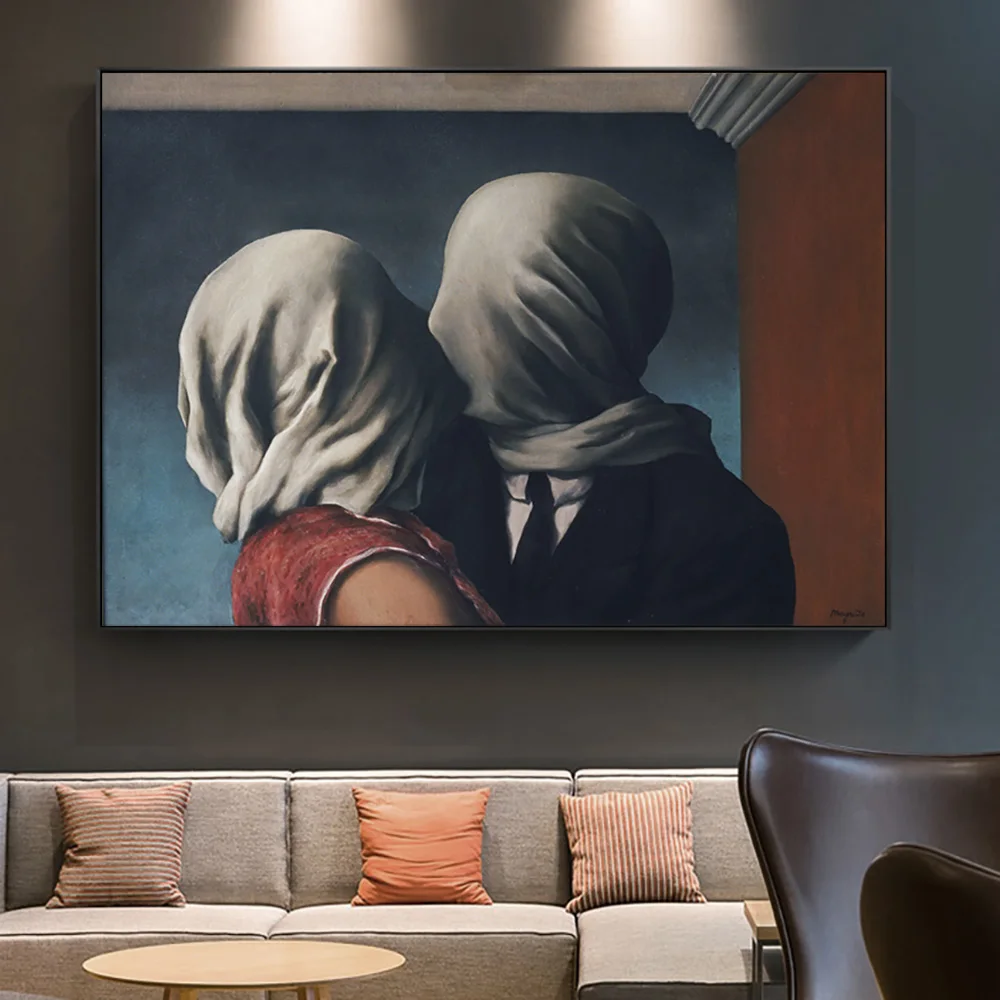 Rene Magritte Сюрреализм работа любовник холст настенные картины арт плакатов и