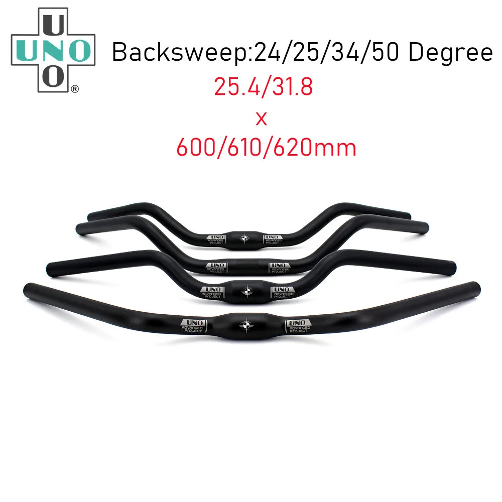 

UNO Aluminum Alloy Matte Bike Swallow Shaped MTB Bicycle Handlebar 25.4/31.8mm M Type 600/610/620mm Road Bike Accessories