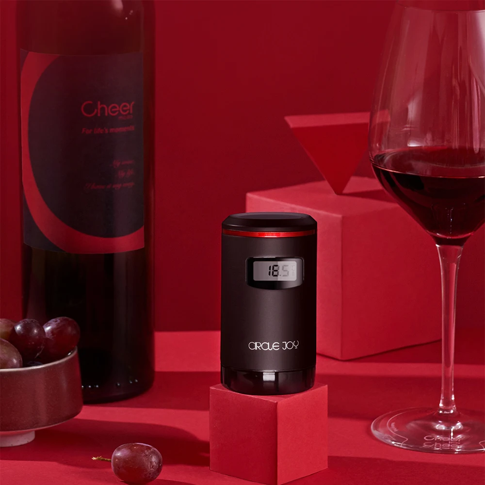 

Automatic Vacuum Wine Preservation Plug Vacuum Sealer Wine Stopper Fresh Wine Keeper With LED Temperature Show Screen