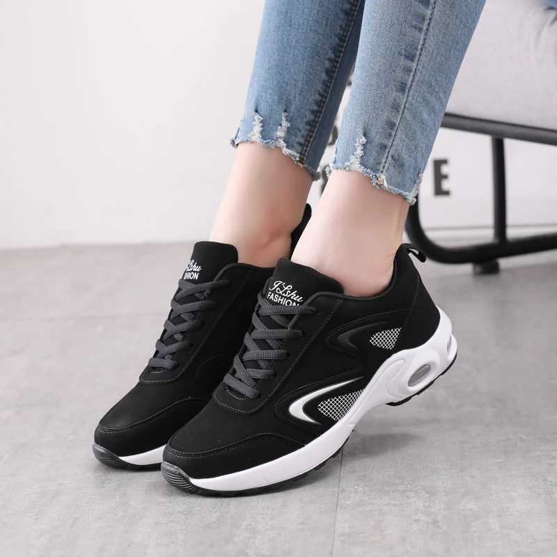 RUMDAX Air Cushion Women Tennis Shoes Black Breathable Wear-resistant Fitness Sport Shoes Outdoor Basket Femme Sneakers