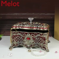 high end luxury jewelry box european jewelry box necklace ring box retro large velvet lining birthday gift for women