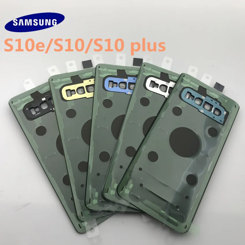 Оригинальная Замена samsung Galaxy S10e G973 S10 G970 S10 plus задняя крышка батарейного отсека+ стеклянная рамка для камеры+ Инструменты