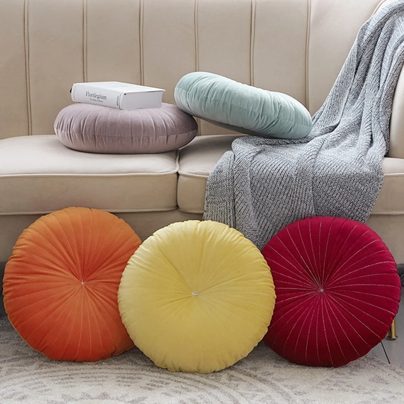 

Декоративная подушка в виде тыквы, диванная подушка на спинку кресла, подушка в скандинавском стиле для девушек, круглые декоративные подушки для поясницы, 40 см