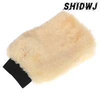 car wash glove artificial wool water absorption car wash micro fiber washing gloves for glass pvc plastics leather car cleaning