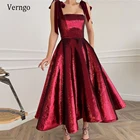 Verngo 2021 новый дизайн бордовые с блестками коктейльные платья а-силуэта велюровые бретельки блестящие чайные Вечерние платья на заказ