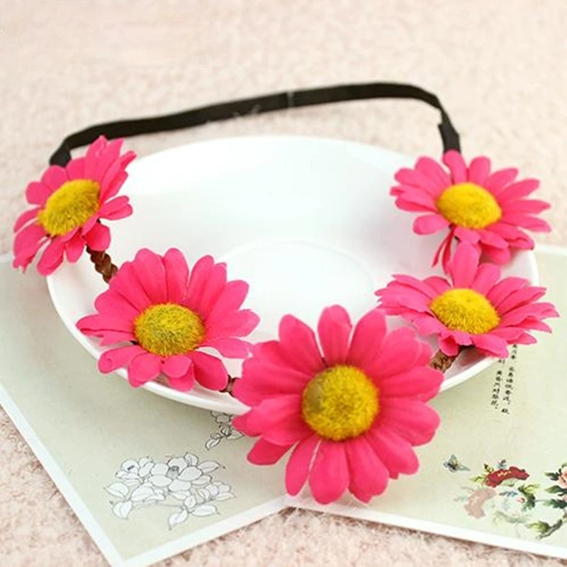 Повязка на голову Женская эластичная модный обруч с цветами невесты в богемном