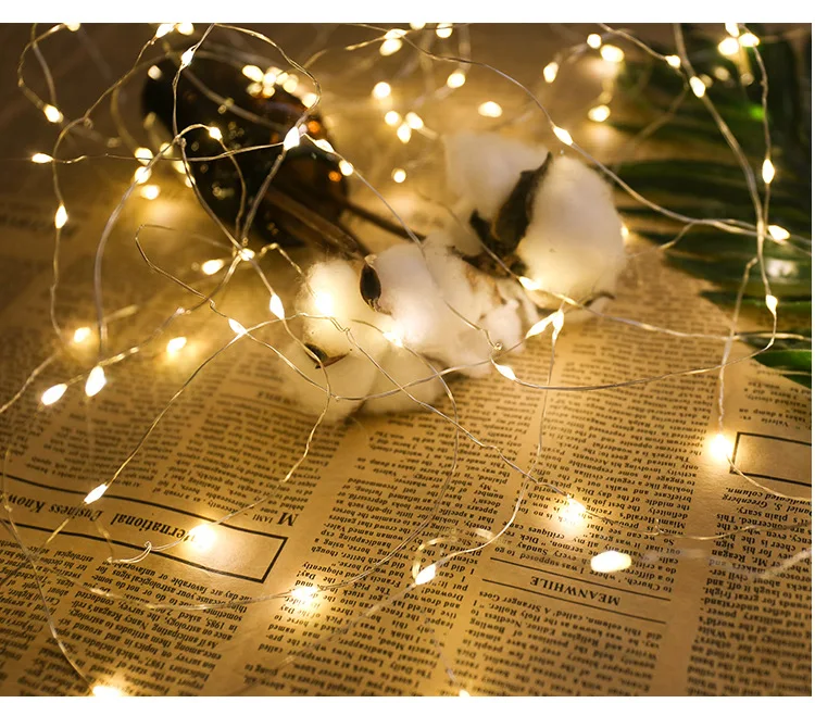 2 м 20 светодиодный с медной проволокой CR2032 на батарейках гирлянда для гирлянды