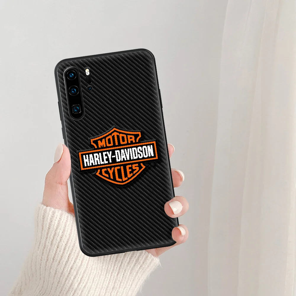 

Harley Davidson Motorcycle Brand Phone Case For Huawei P Mate Smart 10 20 30 40 Lite Z 2019 Pro black Coque Soft Bumper 3D