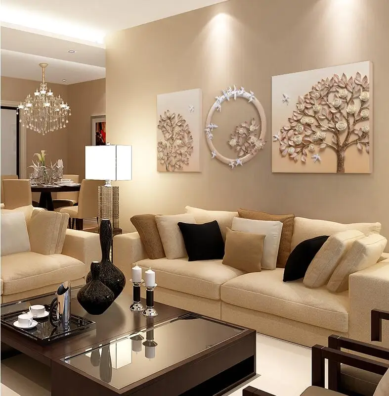 

Modern Resin Creative 3D Tree Embossed Painting Wall Hanging Crafts Decoration Home Livingroom Wall Paintings Mural Ornament Art