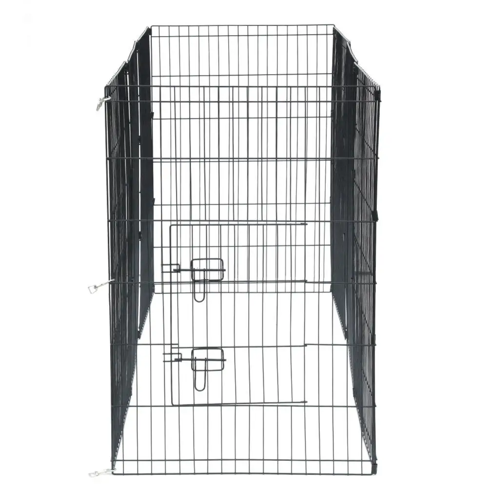

36/48 "high Flat Top Wire Fence Pet Folding Fence Play Area 8 Pieces Door Black Dog Fence Pet Protection Accessories Play Pen