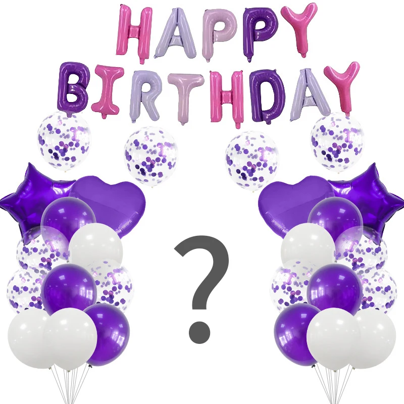 

Purple theme balloon set 40 inch digital birthday balloon set wedding anniversary birthday party decoration balloons