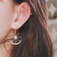 2020 new star moon earrings korean version symmetrical high sense earrings fashion earrings prevent allergy exquisite ear nail