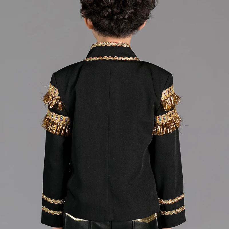 2020 костюмы для танцев в стиле хип-хоп детское черное пальто брюки мальчиков