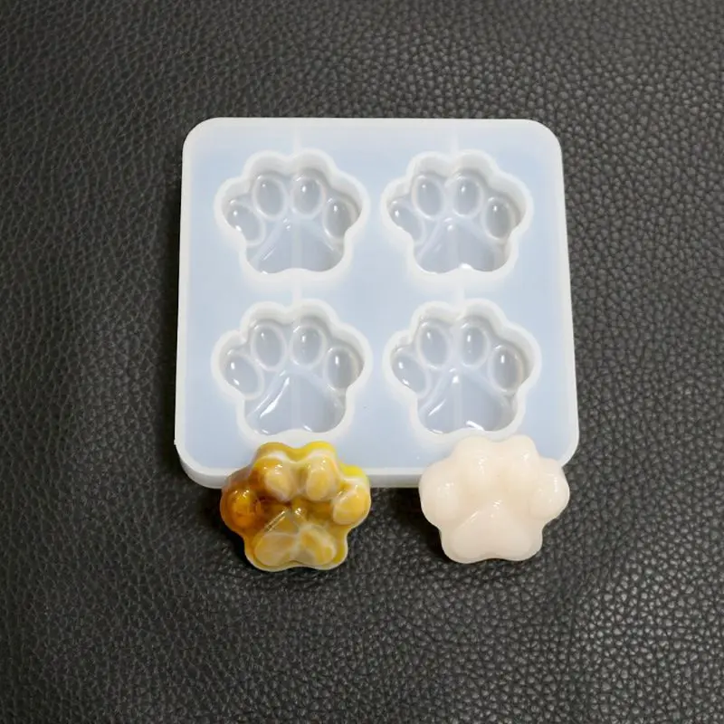 

Cute Pet Paw Snowflake Pendant Silicone Resin Mold Jewelry Making Baking Tools