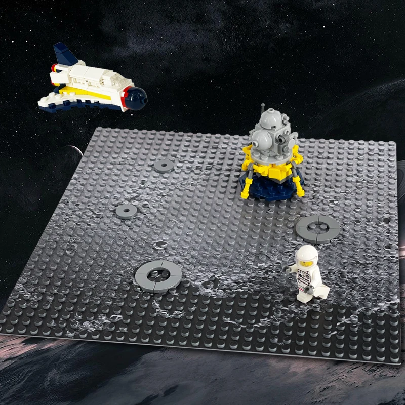 

32X32 Dots Moon Space Blocks Plate City Figures Construction Blocks Toys for Children Astronaut Moon Base Parts Bricks Toys Gift