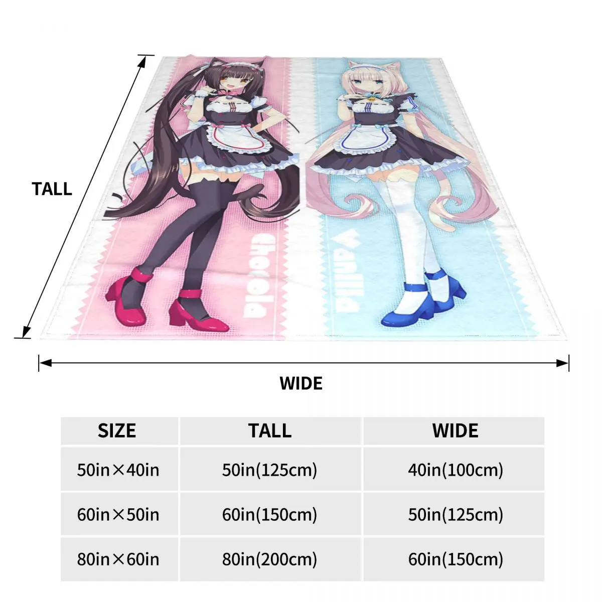 Anime Chocola Vanilla Knitted Blanket Nekopara Sexy Gir Flannel Throw Blankets Bedroom Sofa Decoration Lightweight Bedspreads | Дом и сад