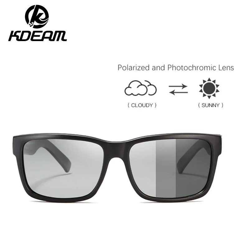 Мужские солнцезащитные очки KDEAM квадратные поляризационные в спортивном стиле