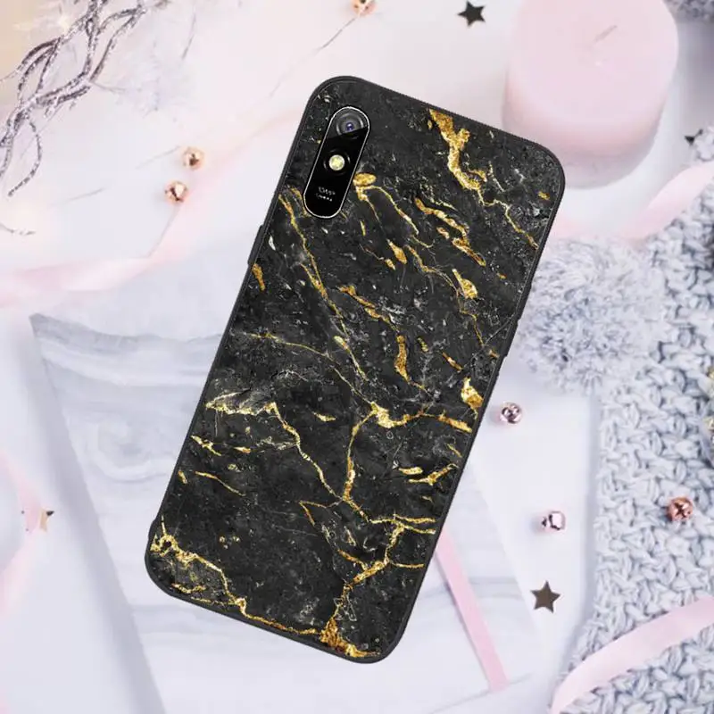 

Colorful Balck Gold Marble Pattern Phone Case For Xiaomi Redmi note 7 8 9 pro 8T 9A 9S Mi Note 10 Lite pro