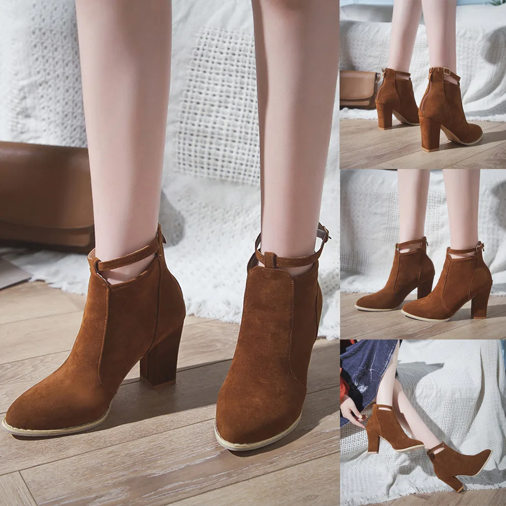 

Women Boots Ponited Wedge High Heel Autumn Martin Shoes Ladies Fashion Gold Metal Round Toe Women Boots Dropshipping 7155