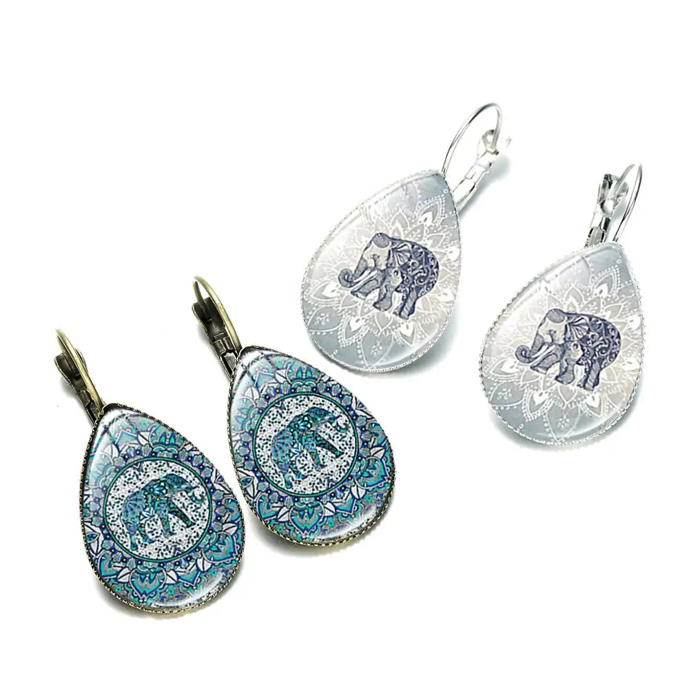 SONGDA богемные Мультяшные серьги-капельки в виде слона мандалы стеклянные