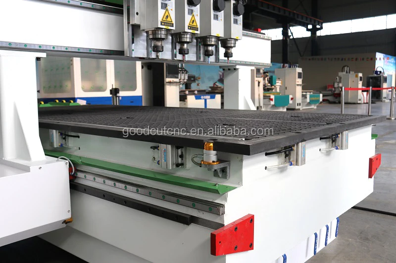 

Pneumatic 2 3 4 spindle head wood cnc machine router with safety light curtain