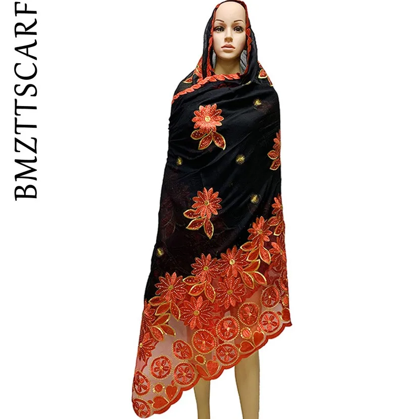 Новые дизайнерские африканские женские большие шарфы мусульманские хлопковые с