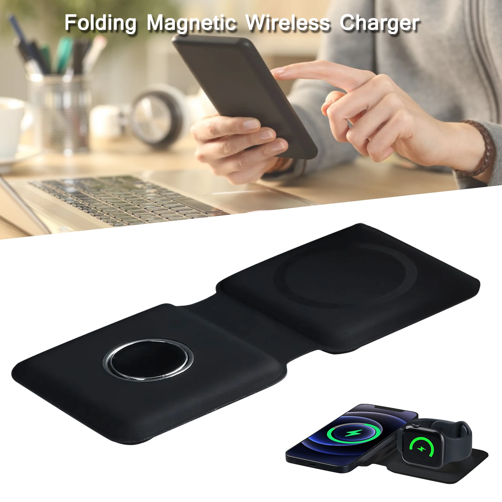 

New 3 In1 Dual Magnetic Wireless Charger For IPhone12 /Pro/Pro Max/Mini Magsafes Charger 15W Fast Charging For AirPods Watch