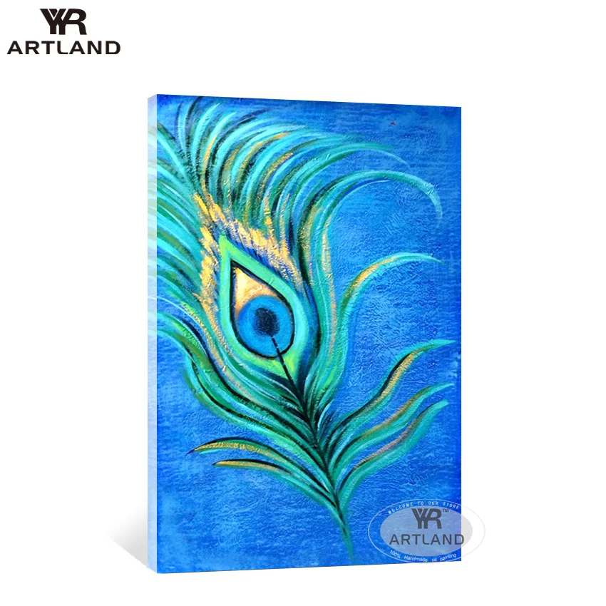 

New arrived big sizes Peacock feather home wall decoration Hand-painted oil painting on canvas wall art picture for living room
