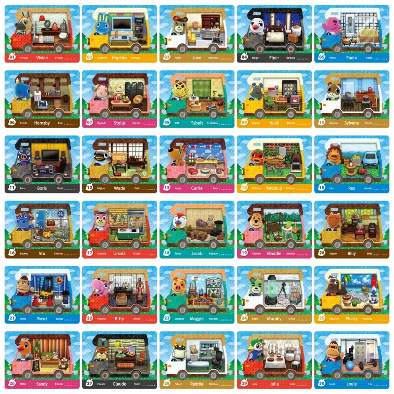 

Welcome Series Animal Croxxing 1~30 Card Work For New Leaf Ntag215 NFC Printing RV Car Card
