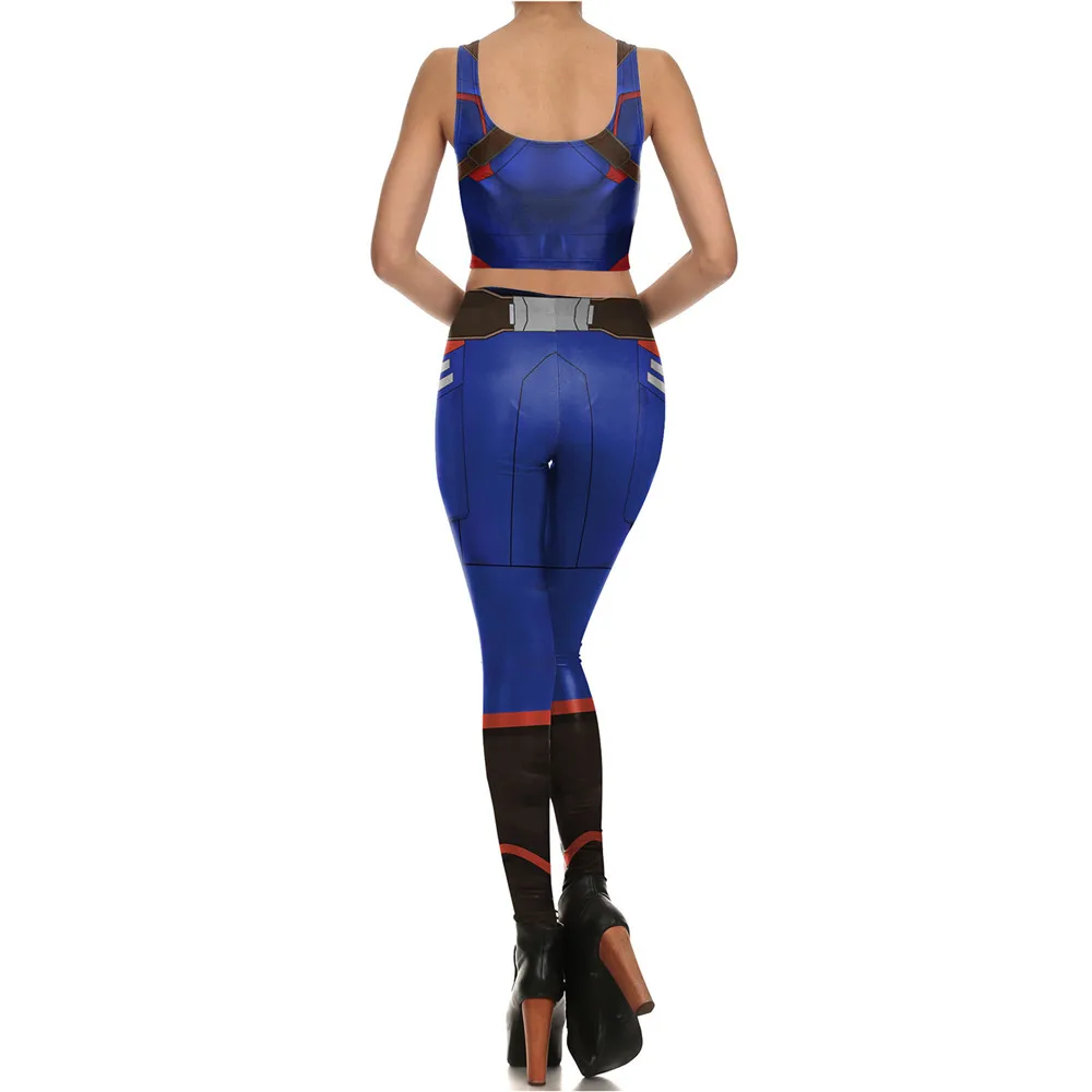 Новинка женский жилет и леггинсы супер герой Капитан Америка костюмы для косплея