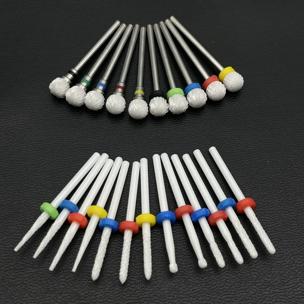 1Pc White Ceremic Nail Drill Bits Ceramic Cuticle Clean Bur Rotary Milling Cutters for Manicure Pedicure Dental Polishing Burs images - 6